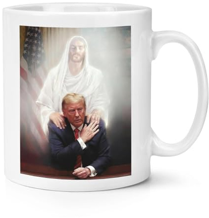Donald Trump Jesus Watching Over Him 10oz Mug Cup Not Guilty MAGA Funny 2024