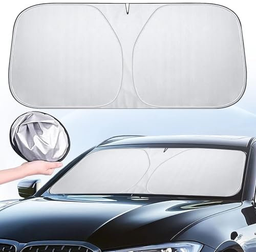 YUEDAM Parasol Coche Delantero para Seat Leon MK4 KL FR ST 5F 2020-2025, Plegable FáCil Parabrisas de Coche Proteccion Sol Parasol de Parabrisas Delantero con Protección UV,140 * 70