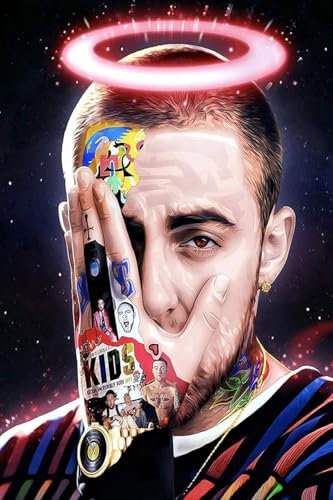 Sänger – Mac Miller – Hip-Hop-Albumcover-Poster – Maßnahmen – Offizieller Musik-Fotodruck – Wandkunst für Zuhause und Büro, gerollt, 30 x 30 cm