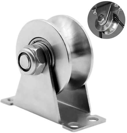 BNGXR 48mm Umlenkrolle, U-Rollen Seilrollen mit Kugellager,Edelstahl Rollenrad Seilrolle U-Nut-Rollenrad,304 Edelstahl Hebekran Flaschenzüge,für Lager,Rolltor,Handhabung,Heben und Transport