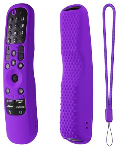 Funda de Silicona para Mando a Distancia para LG Smart TV Funda mágica a Prueba de Golpes para Mando a Distancia LG AKB76036504 AKB76039901 MR21GA MR22GA MR23GA (Morado)