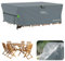 Velway Housse Salon de Jardin Imperméable - 200x160x74cm Housse Table de Jardin avec Boucles Coupe-Vent Protection pour Tous Les Temps pour Table et Chaise d'extérieur - Gris