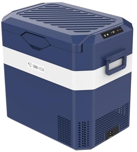 BINGI Nevera Portátil Eléctrica 38L,Nevera y Congelador Compresor Portátil,Refrigerador de Coche 12V/24V,mini frigorífico CA 220v Para Hogar,Conducción,Camping,Viajes,Barco,-18ºC a +17ºC