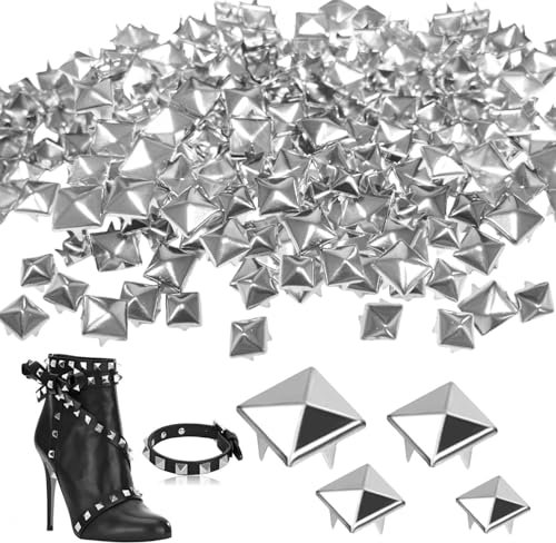 Zdhsufnvw Remaches para Cuero de Metal 320 Ppiezas,Tachuelas para Ropa Decorativos para Cuero, Tachuelas de Tela para Zapatos Bolsos Ropa Cinturones Punk Accesorios, Manualidades Accesorios DIY