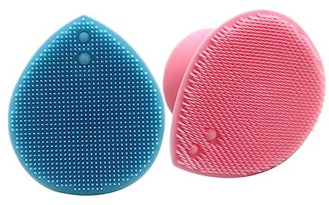 SOPOTUTU 2Stücke Handheld Kopfhautmassagegerät Silikon Gesichtsreinigungsbürste für Sanfte Hautpflege für Erwachsene Fördert Durchblutung und Reinigt Poren