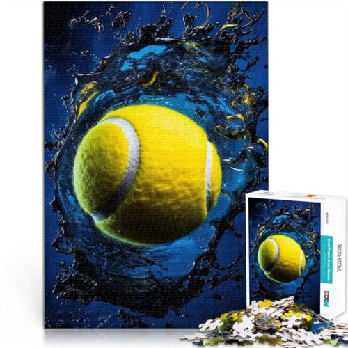 Adults 1000 Piece Jigsaw Puzzle Tennis Ball Splash Anspruchsvoll, aber lustig und humorvoll Geschenk zum Geburtstag52x38cm