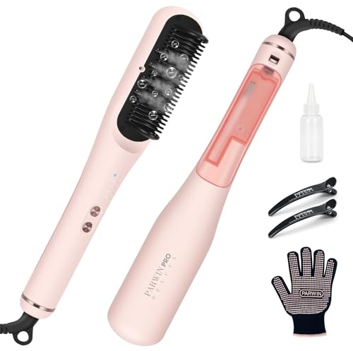 Cepillo Alisador a Vapor Pro, PARWIN PRO BEAUTY 4 en 1 Cepillo Alisador