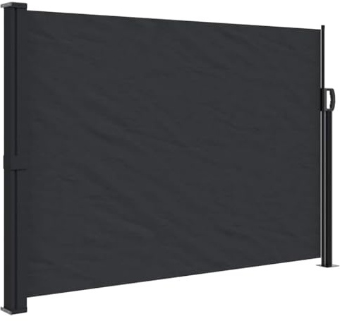 Store Latéral Rétractable, Brise-Vue Jardin Paravent Extérieur Auvent latéral rétractable Noir 140x300 cm