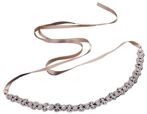 Generisch Brautgürtel Rose Gold Strass Brautkleid Gürtel Kristall Hochzeit Satin Zubehör