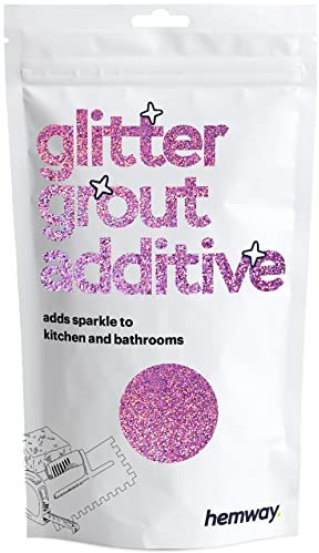 Hemway Glitter Grout Additive - Pink Holographic | Metallic Flakes for Adding Sparkle to Old & New Kitchen & Bathroom Tiles | Enhance Your Indoor Grouting Projects with a Sparkly Effect | 100 g