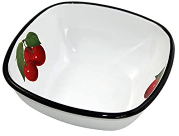rukauf Emaille Schüssel Quadratisch 1 Liter ca 17x17 cm/Retro Nostalgie Geschirr