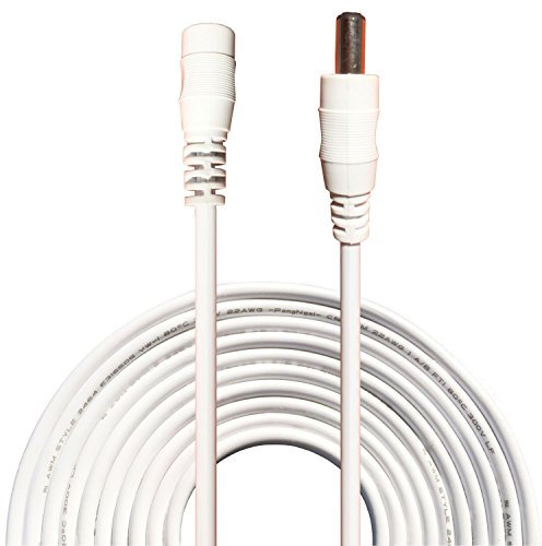 Kabenjee 5m DC Netzteil Verlängerungskabel, 5.5mm x 2.1mm DC Verlängerung Verbinder Draht, Weiß, Stecker auf Buchse, für CCTV Überwachungskamera/LED Stripe/Auto, Monitore/Ip Kamera/DVR/AHD