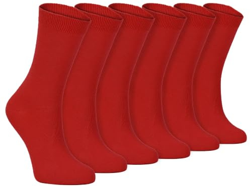 Sock Snob - 6 Pairs of Ladies Thin Plain Coloured Cotton Rich Ankle Socks 4-7 uk