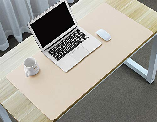 Insun Tapis de Souris Bureau en Cuir Synthétique Imperméable Ultra mince Anti dérapant Tapis de Bureau pour Les Jeux et Sous-main Bureau Beige 100x50cm