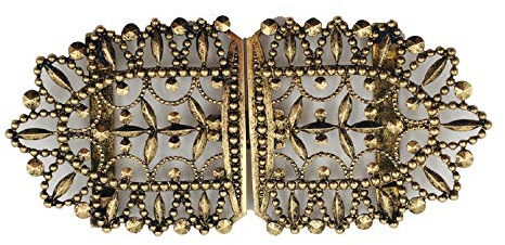 Pezzo D'oro luxuriöse Dirndlschürzenschließe, Verschluß Dirndlschürze, Antikgold, 100x45 cm