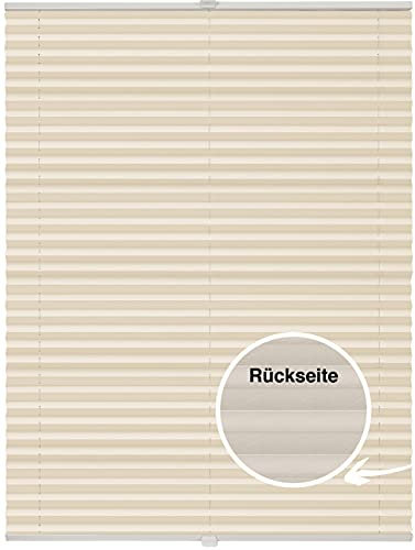 ondeco Plissee nach Maß Thermo für Fenster innen Montage in Glasleiste mit Spannschuh Sonnenschutz-Rollo Lichtschutz Blickdicht leichte Verdunkelung Hellapricot B: 81-90 cm, H: 40-100 cm