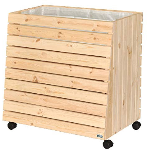 WAGNER Mobiles Hochbeet GreenBOX (Größe XL Massivholz Natur 79 x 80 x 53/43cm Rollen inkl. Pflanztasche), Holz naturbelassen