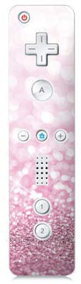 DeinDesign Skin kompatibel mit Nintendo Wii Controller Folie Sticker pink Glitzer Look Glanz