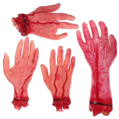 BESPORTBLE Skelett Deko 4Pcs Beängstigende Simulation Realistische Halloween-Stütze Schreckliche Stütze Halloween Abgetrennt Körper für Spukhaus Streich Dekoration Halloween Deko Horror