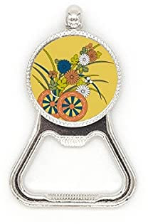 Flaschenöffner, japanische Kultur, Blume, Metall, für Bierflaschen, aus Edelstahl