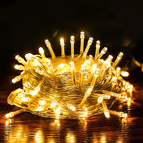 Einfeben 200M LED Lichterkette IP44 Wasserdichte Warmweiß Dekolichterkette für Innen und Außen 1000leds Außenlichterkette 220V