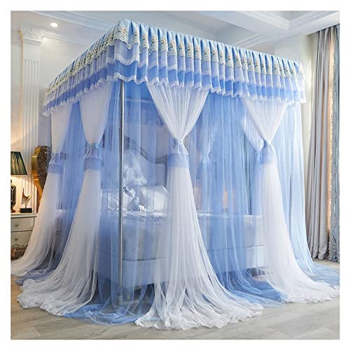Betthimmel Etagenbett-Baldachin, Luxuriöse Prinzessin-Zimmer-Dekorations-Bettvorhang, for 1, 5m/ 1, 8m/ 2m Doppelbett, 3- türiges Stehendes Zeltgarn, 9 Farben