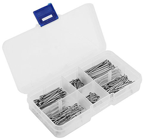 175 Teile/Satz Haarnadel-Splint-Sortiment-Kit,5 Arten von Zinklegierungs-Metall-Split-Splint-Clip-Stiften Klassifizierungssatz Befestigungsteile für Kfz-Mechanik-Motorreparatur, Geteilte Splinte