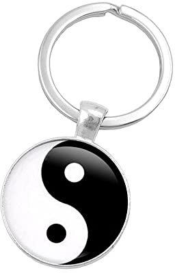 CQHODFYA Porte-clés Yin Yang pour Femme et Homme,Porte Clef Tai Chi pour Clés Sac à Dos,Yin Yang Tai Chi Porte-clés en Alliage de Zinc pour Hommes et Femmes, Idée Cadeau (Boîte Cadeau)
