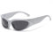 YAMEIZE Sport Sonnenbrille für Damen Herren-Y2k Vintage Futuristische Fahrradbrille Radsportbrillen Golf Brille UV400 Schutz SilberRahmenSchwarz