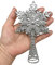 PEPPERLONELY Miniatur-Schneeflocken-Mini-Baumspitze, silberfarben, glitzernd, 9,5 cm, Silber