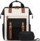 LOVEVOOK Laptop Backpack for Women, Teacher Bag Work Backpack Purse Laptop Computer Back Pack, Business Travel Backpack, Nursing College School Bookbag, 15.6 Inch, Black-Beige-Brown