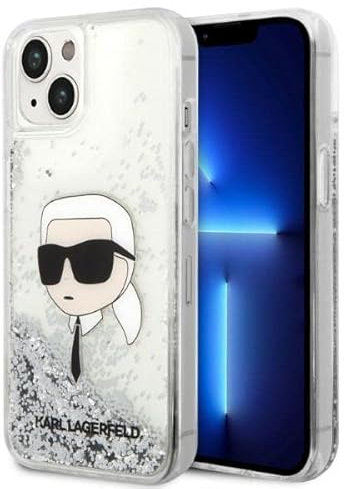KARL LAGERFELD KLHCP14SLNKHCH Hülle für iPhone 14 6,1 Silber hardcase Glitter K