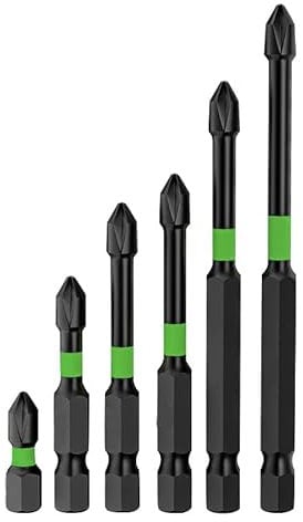 Magnetic Screwdriver Bits Set, D1 Anti-Slip and Shock-Proof Bits with Phillips Screwdriver Bits, Strong Magnetic Bit PH2 Long Impact Driver Bits Screwdriver for Power Screwdriver Impact Drill (Green)
