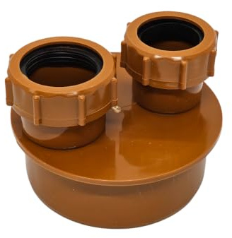 Duraplast UK™ Waste Pipe Adaptor 110mm x 40mm & 40mm Double Equal for Underground Drainage Pipe | For Solvent & Pushfit Pipe