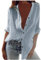 Camicia con Bottoni Donna Estiva Cotone e Lino Elegante Blusa Bianca Estiva Maglietta Lunga Tinta Unita Scollo a V T-Shirt Taglie Forti Moda Camicetta