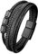Mochity Bracelet Cuir Homme, Bracelet Perle Homme, Noir bleu Marron Bracelets Pour Hommes, Avec Boîte Cadeau (G)