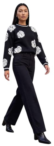 Roman Originals Wide Leg Jeans for Women UK Ladies Denim Trousers Palazzo Pants Jeggings Stretchy Cotton Summer Winter Smart Office Work Party Flattering Bottoms