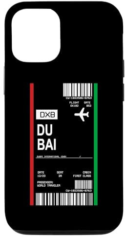 Bordkarte Flugticket Dubai DXB Flughafen Passagier Fluggast Hülle für iPhone 15 Pro