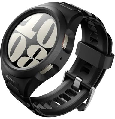 Dexnor Compatible Samsung Watch 6 (40MM), étui de Protection de Qualité Militaire avec Bracelet Réglable Résistant Aux Chocs, Bande de Remplacement Sport pour Samsung Watch 6 - Noir