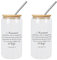 Yelolyio 2 vasos de vidrio con tapas y popotes, sin experiencia personal, vasos de vidrio reales o imaginados, regalo para el día de la madre, ideal para whisky de soda y mojito