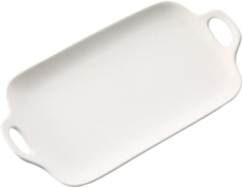 EdirFtra Kreative Keramikteller für Zuhause Handelsrestaurant mit hohlen Ohren, quadratische Teller, rechteckige Teller, Flache Teller