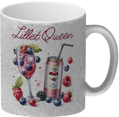 speecheese Glitzer-Kaffeebecher Lillet Queen Wild Berry Getränk Aperitif | beerig-fruchtiges Sommergetränk Tasse