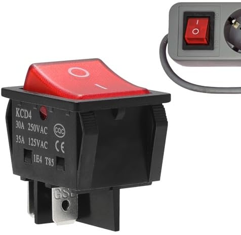 Rocker Switch ON-OFF Power Switch Compatible with Numatic Vacuum Cleaners Fits Henry Hetty James George Models Durable Replacement Red Button Easy Installation Perfect for Home Appliances