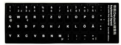 Italian English French Arabic Cangjie Wubi Chinese German Russian Korean Japanese Thai Spanish Hebrew Keyboard Sticker Alphabet Keyboard Layout Sticker For Laptop Desktop Computer (German)