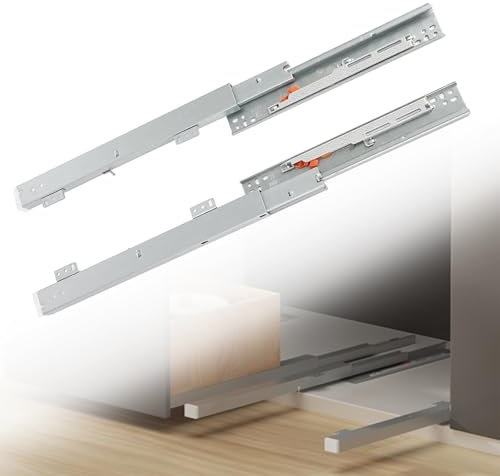 WingFly Glissières de Tiroir Extension Complète, Montage sur Panneau Glissiere pour tiroir Système de rails Soft-Close glissiere pour tiroir charge lourdes, 1 Paire (50cm)