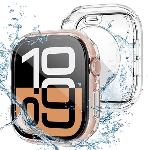 Kamita Funda Protectora para Apple Watch Serie 11/Serie 10 42mm, Duro PC Bumper Cover con Protector de Pantalla, Shockproof 360° Protección Completa Carcasa Impermeable para iWatch11/iWatch10 (Claro)