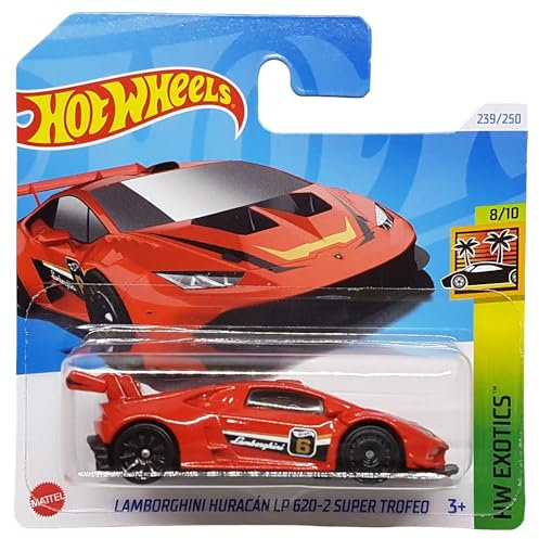 Hot Wheels - Lamborghini Huracan LP 620-2 Super Tropheo - HW Exotics 8/10 - HTC25 - Short Card - GT-Rennwagen - dunkelrot - Mattel 2024 – 1:64