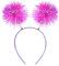 Molain Bandeau à pompons en aluminium avec paillettes et boules pelucheuses pour femme, cosplay, fête, anniversaire (rose)