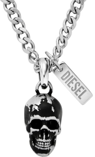 Diesel Herren Silberfarbene Edelstahl-Halskette, DX1581040