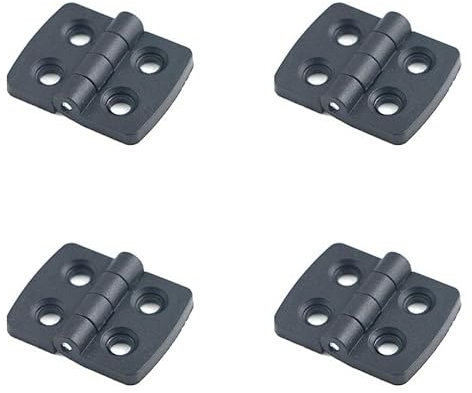 4PCS 30 * 40 * 4MM Nylon Hinge Black Folding Door Hinges for Cabinet/Box/Drawer/Gate